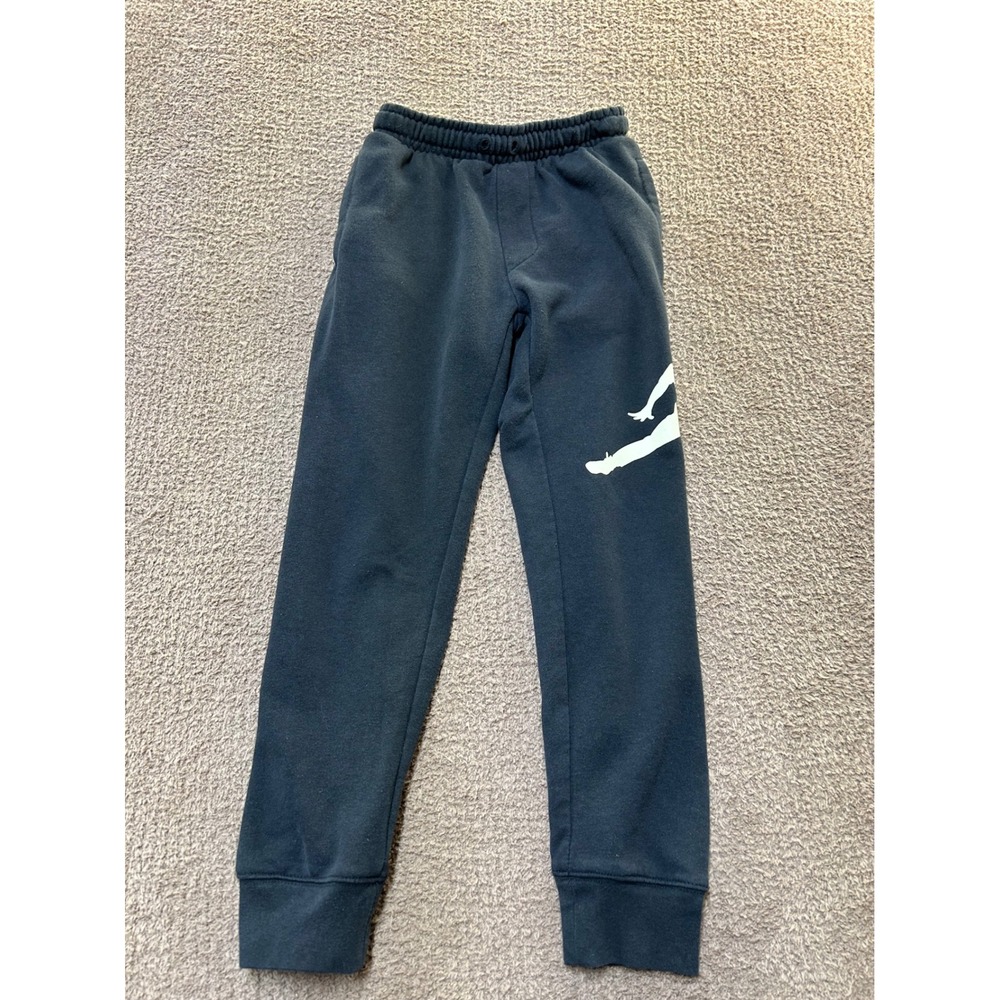 Jordan Boys Black Fleece Joggers Jumpman Graphic Sweatpants Size S 8-10 Years